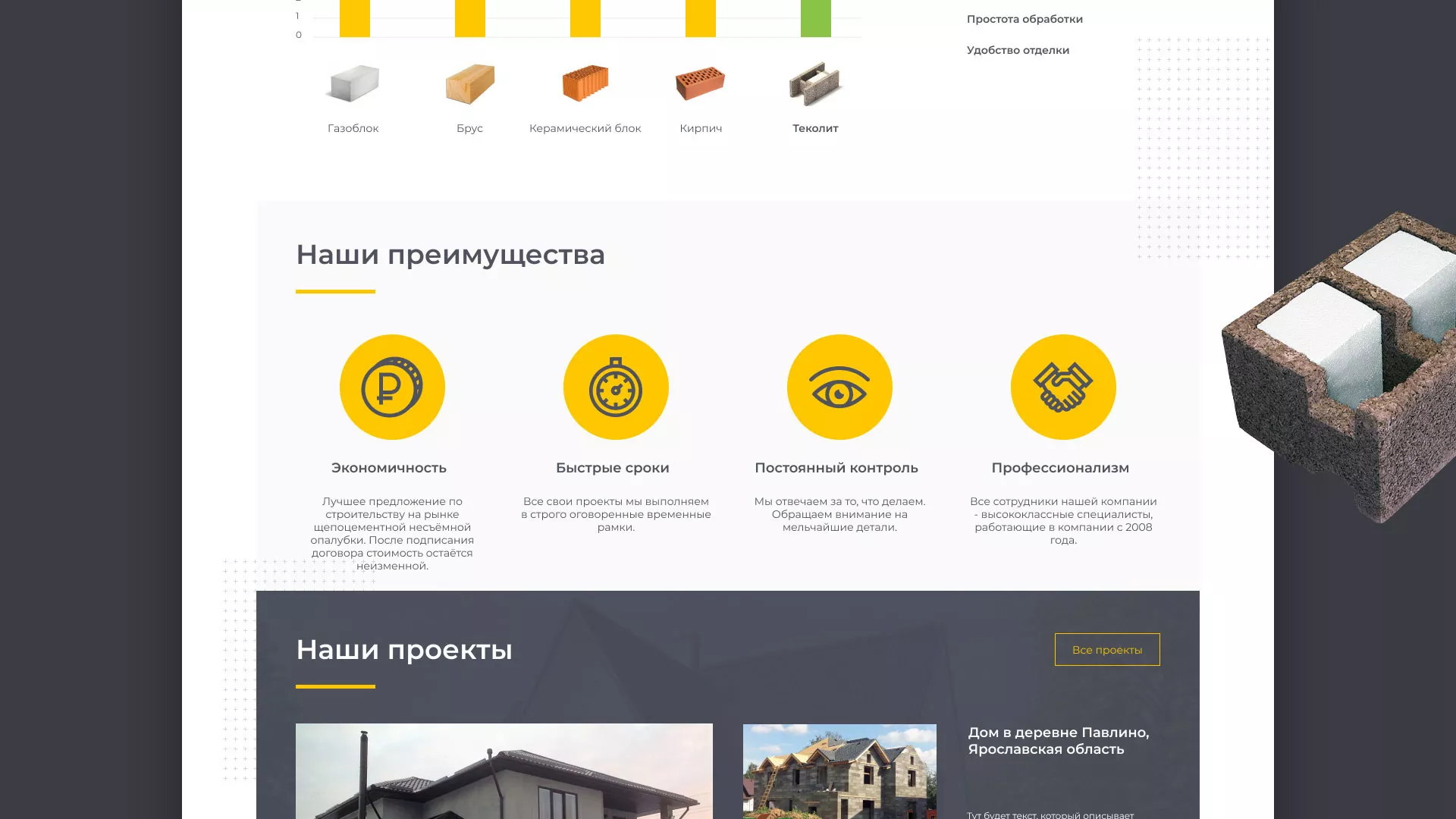 Создание сайта для строительной компании «ЭКОДОМ» в Калязине