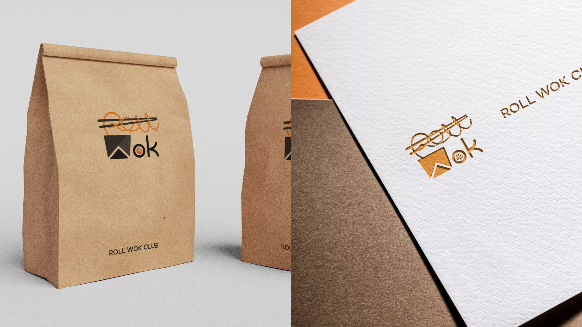 Разработка логотипа суши-бара «Roll Wok Club» в Калязине