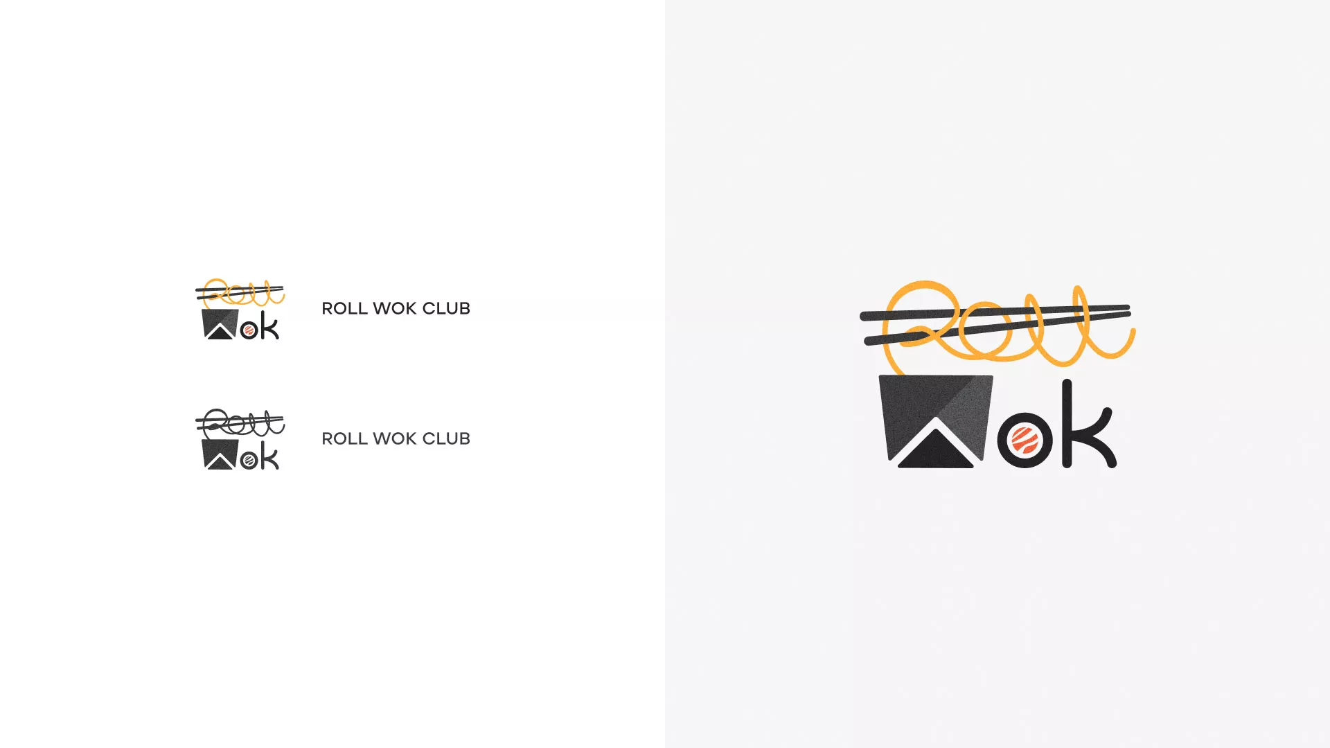 Разработка логотипа суши-бара «Roll Wok Club» в Калязине