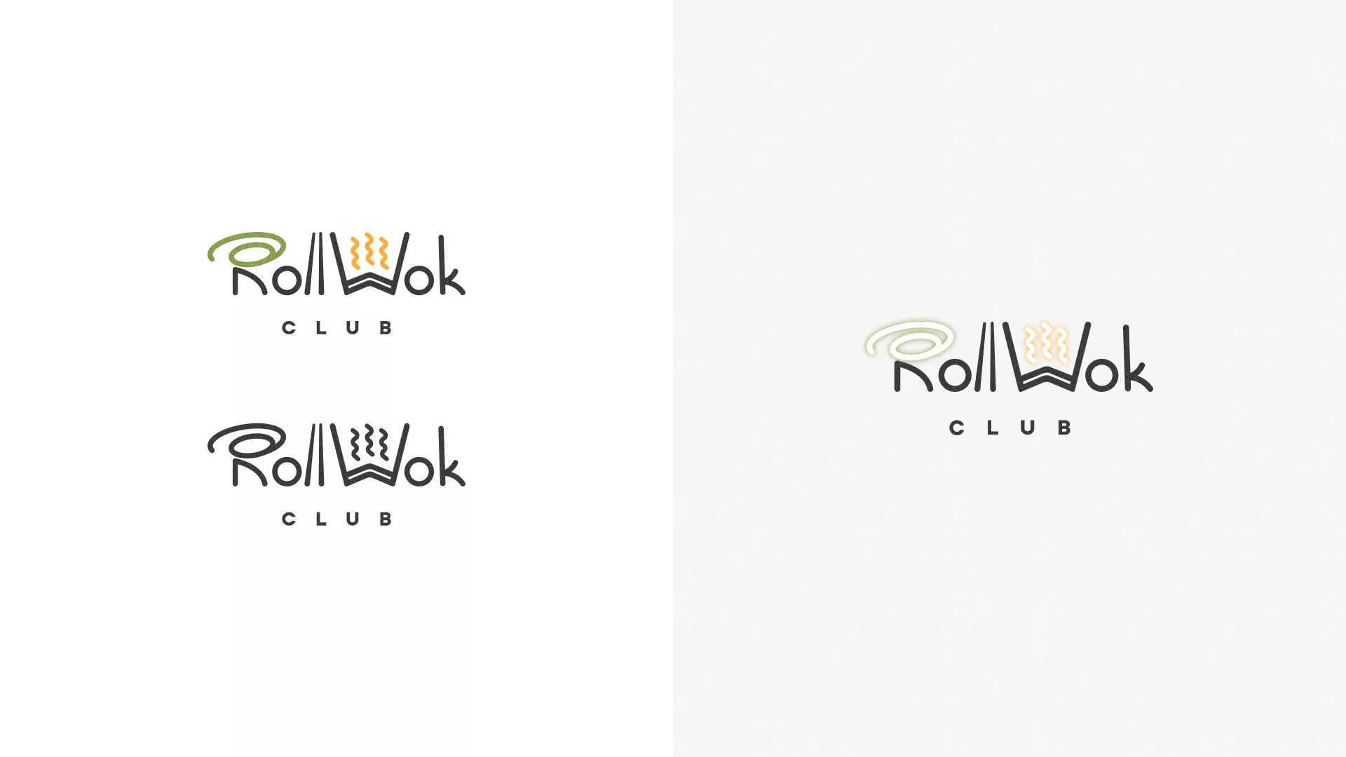 Разработка логотипа и фирменного стиля суши-бара «Roll Wok Club» в Калязине